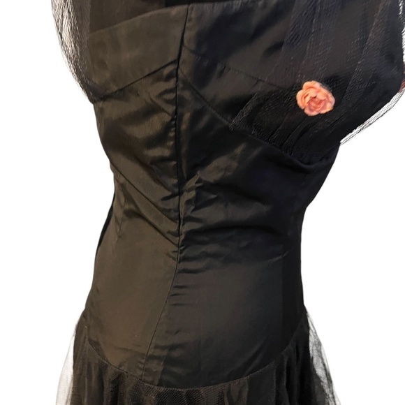 Robert Link By Fazzi California Black Pink Floral Lace Prom Dresses, Size XS - Picture 5 of 11